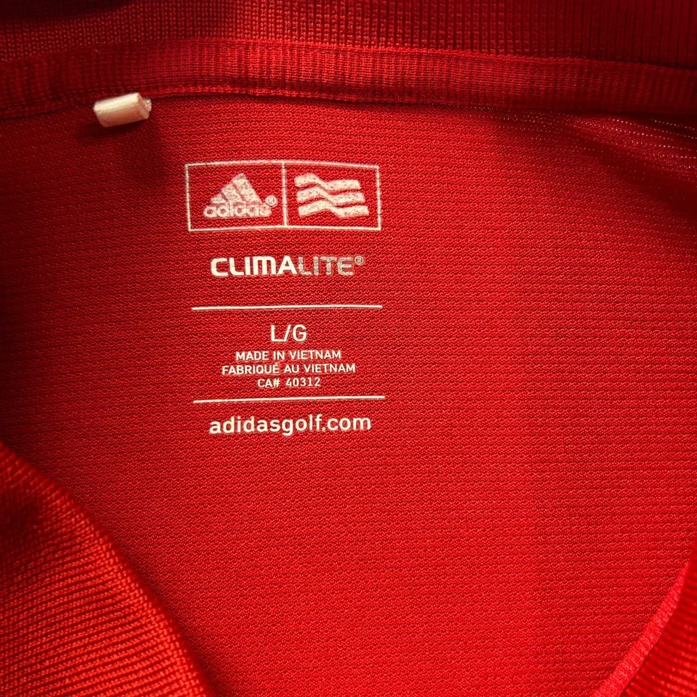 Adidas Golf Polo Shirt Mens Large ClimaLite Canadian Womens Open CN Red Athletic